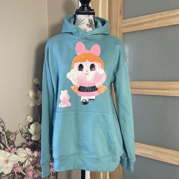 U HE YiTengFei Oversized Blue Cartoon Cozy Winter Soft Hoodie Sweatshirt - Picture 1 of 7